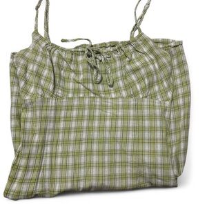 Brandy Melville Green Smocked Tie Front Mini Dress